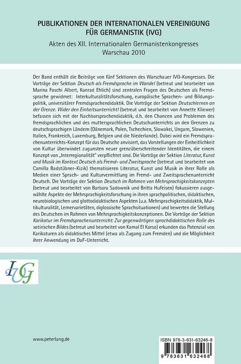 Produktbild: Akten des XII. Internationalen Germanistenkongresses Warschau 2010: Vielheit und Einheit der Germanistik weltweit