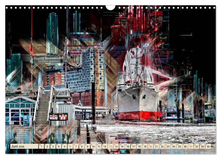 Produktbild: Hamburg abstrakt (Wandkalender 2026 DIN A3 quer), CALVENDO Monatskalender