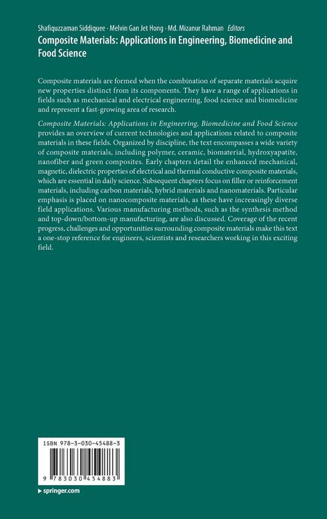 Produktbild: Composite Materials: Applications in Engineering, Biomedicine and Food Science