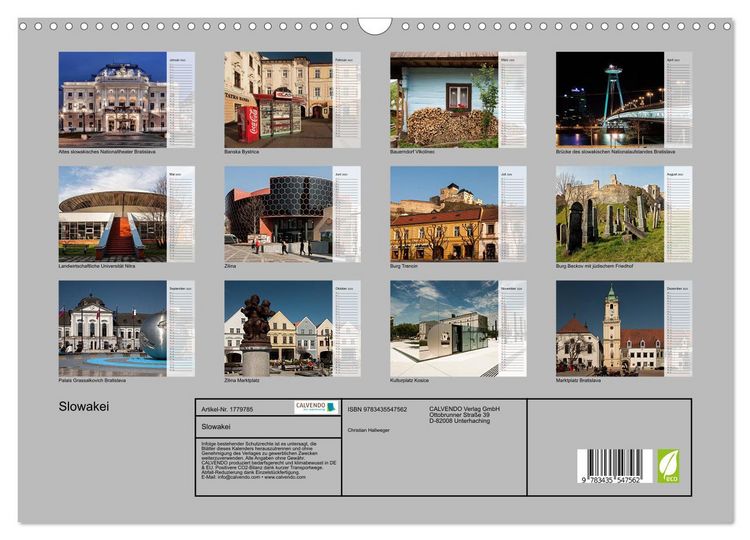 Produktbild: Slowakei (Wandkalender 2025 DIN A3 quer), CALVENDO Monatskalender