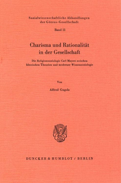 Produktbild: Charisma und Rationalit&auml;t in der Gesellschaft.