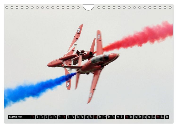 Produktbild: Royal Air Force The Red Arrows Formation Team (Wall Calendar 2026 DIN A4 landscape), CALVENDO 12 Month Wall Calendar