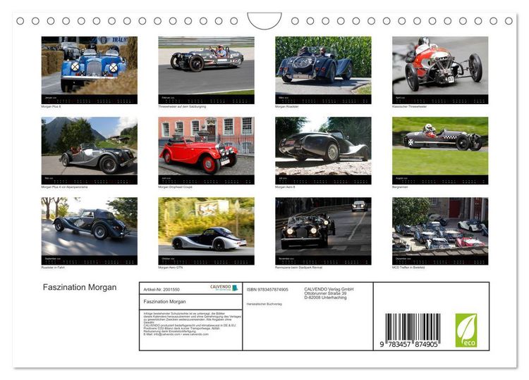 Produktbild: Faszination Morgan (Wandkalender 2026 DIN A4 quer), CALVENDO Monatskalender