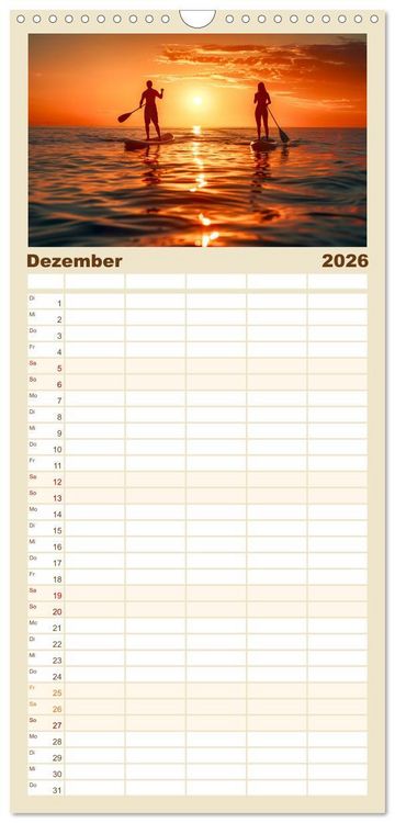 Produktbild: Familienplaner 2026 - Stand up paddling - SUP mit 5 Spalten (Wandkalender, 21 x 45 cm) CALVENDO