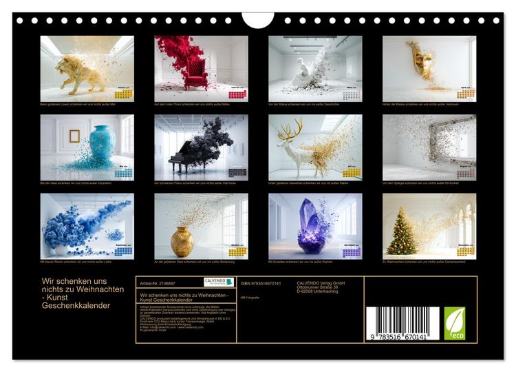 Produktbild: Wir schenken uns nichts zu Weihnachten - Kunst Geschenkkalender (Wandkalender 2026 DIN A4 quer), CALVENDO Monatskalender
