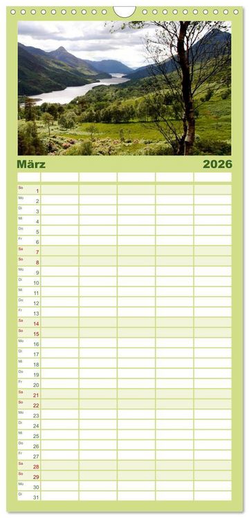 Produktbild: Familienplaner 2026 - Western Highlands - Schottland mit 5 Spalten (Wandkalender, 21 x 45 cm) CALVENDO