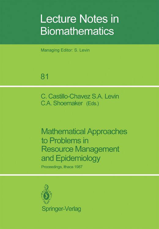Produktbild: Mathematical Approaches to Problems in Resource Management and Epidemiology