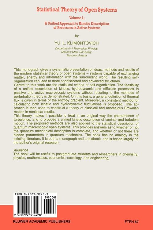 Produktbild: Statistical Theory of Open Systems