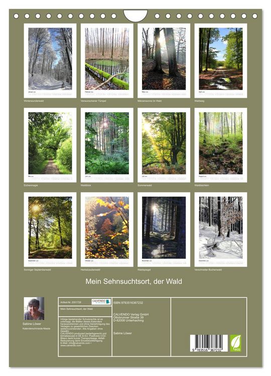 Produktbild: Mein Sehnsuchtsort, der Wald (Wandkalender 2026 DIN A4 hoch), CALVENDO Monatskalender