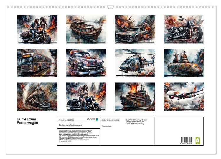 Produktbild: Buntes zum Fortbewegen (Wandkalender 2026 DIN A2 quer), CALVENDO Monatskalender