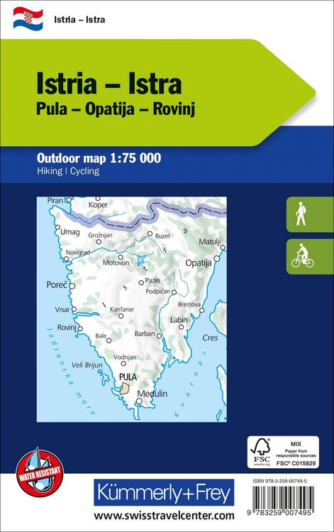 Produktbild: K&uuml;mmerly+Frey Outdoorkarte Istrien 1:75.000