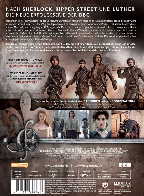 Produktbild: Die Musketiere - Die komplette erste Staffel [4 DVDs]
