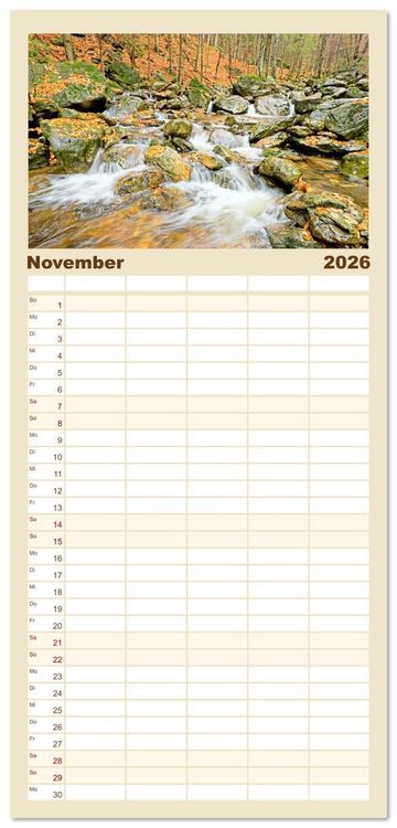 Produktbild: Familienplaner 2026 - Arber, Rachel und Lusen: Der Hintere Bayerische Wald mit 5 Spalten (Wandkalender, 21 x 45 cm) CALVENDO