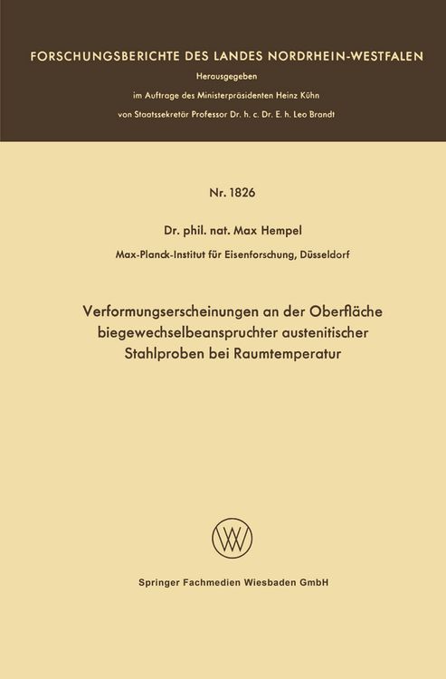 Produktbild: Verformungserscheinungen an der Oberfl&auml;che biegewechselbeanspruchter austenitischer Stahlproben bei Raumtemperatur