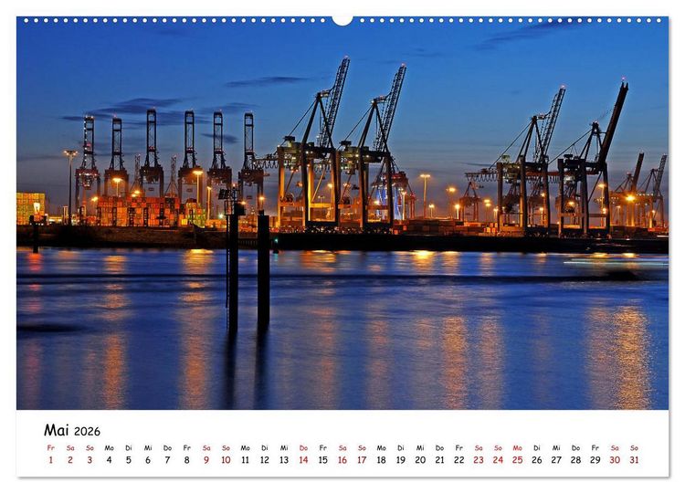 Produktbild: Hamburg schl&auml;ft nie (Wandkalender 2026 DIN A2 quer), CALVENDO Monatskalender