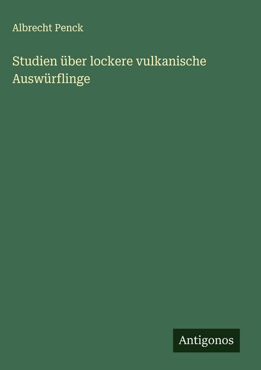 Produktbild: Studien &uuml;ber lockere vulkanische Ausw&uuml;rflinge