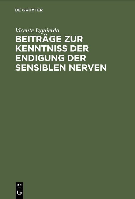 Produktbild: Beitr&auml;ge zur Kenntniss der Endigung der sensiblen Nerven