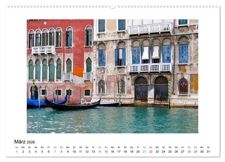 Produktbild: Venedig - Verg&auml;ngliche Sch&ouml;nheit (hochwertiger Premium Wandkalender 2026 DIN A2 quer), Kunstdruck in Hochglanz