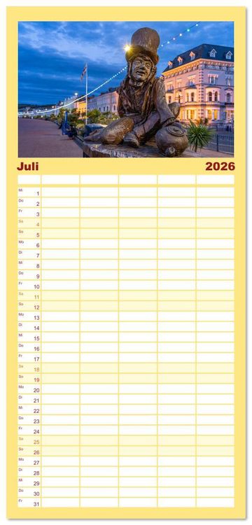 Produktbild: Familienplaner 2026 - Gro&szlig;britannien - Wales mit 5 Spalten (Wandkalender, 21 x 45 cm) CALVENDO