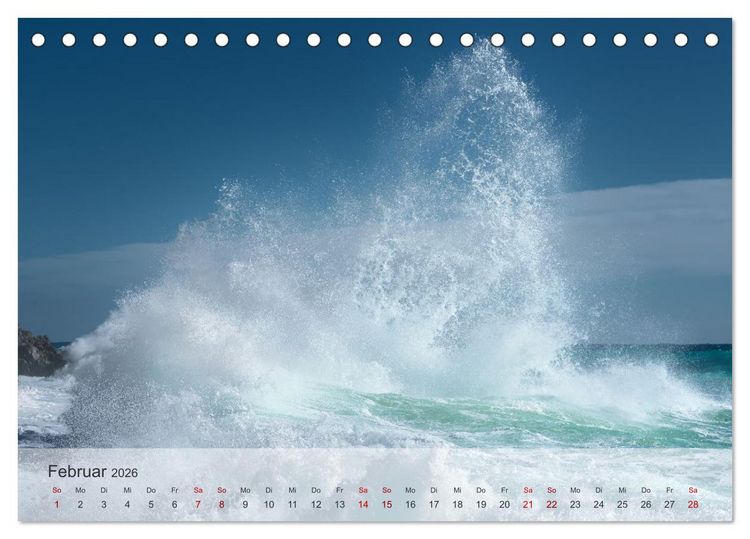 Produktbild: Azurblaue Horizonte - Die Sch&ouml;nheit des Meeres einfangen (Tischkalender 2026 DIN A5 quer), CALVENDO Monatskalender