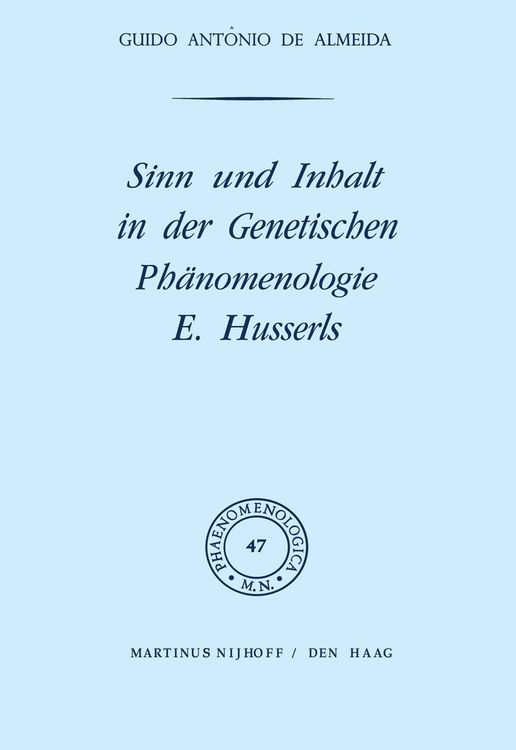 Produktbild: Sinn und Inhalt in der Genetischen Ph&auml;nomenologie E. Husserls