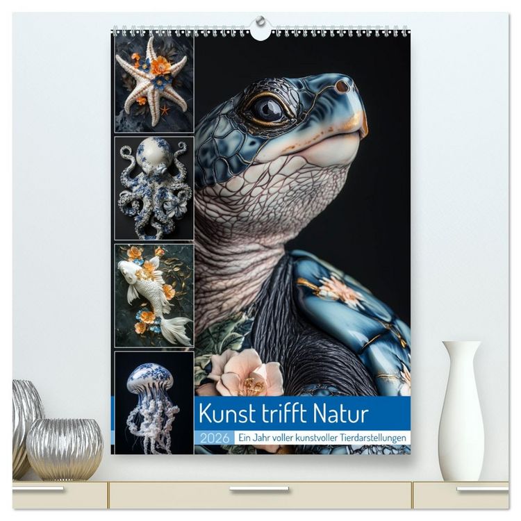 Produktbild: Kunst trifft Natur (hochwertiger Premium Wandkalender 2026 DIN A2 hoch), Kunstdruck in Hochglanz
