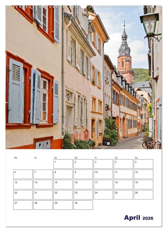 Produktbild: Heidelberg - Historische Altstadt (hochwertiger Premium Wandkalender 2026 DIN A2 hoch), Kunstdruck in Hochglanz