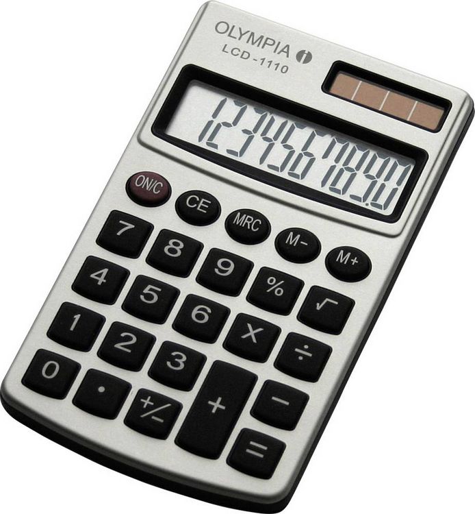 Produktbild: Olympia LCD 1110 Taschenrechner Silber Display (Stellen): 10 solarbetrieben, batteriebetrieben (B x H x T) 70 x 10 x 117 mm