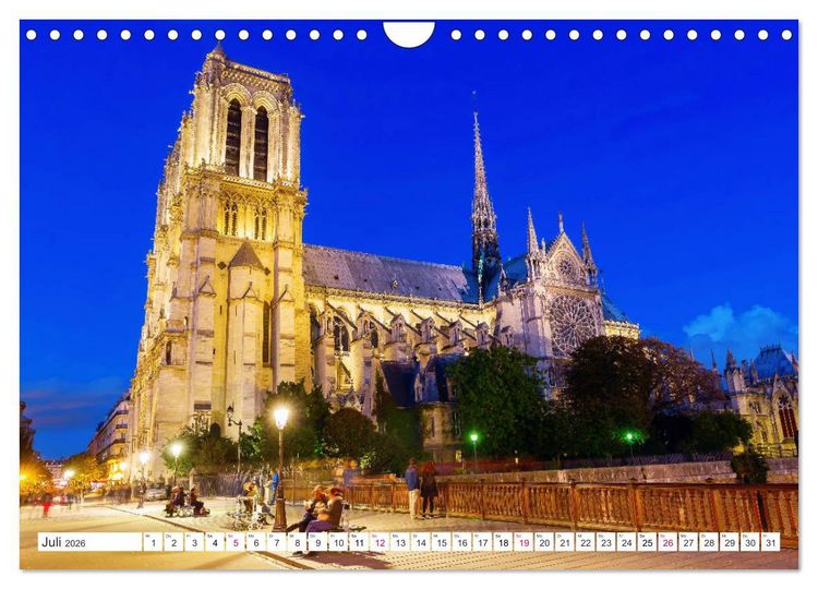 Produktbild: Geliebtes Paris - Ein Bilderbogen aus der Stadt der Liebe (Wandkalender 2026 DIN A4 quer), CALVENDO Monatskalender