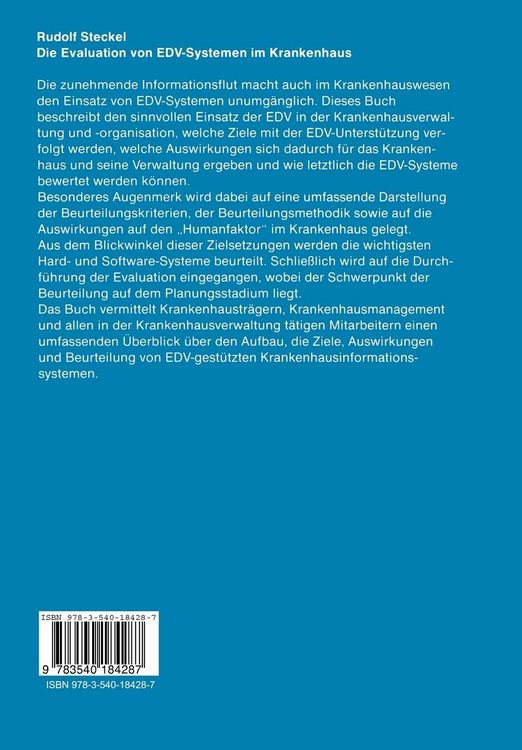 Produktbild: Die Evaluation von EDV-Systemen im Krankenhaus