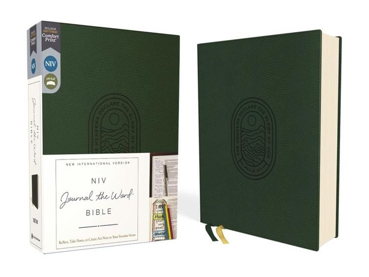 Produktbild: Niv, Journal the Word Bible (Perfect for Note-Taking), Leathersoft, Green, Red Letter, Comfort Print