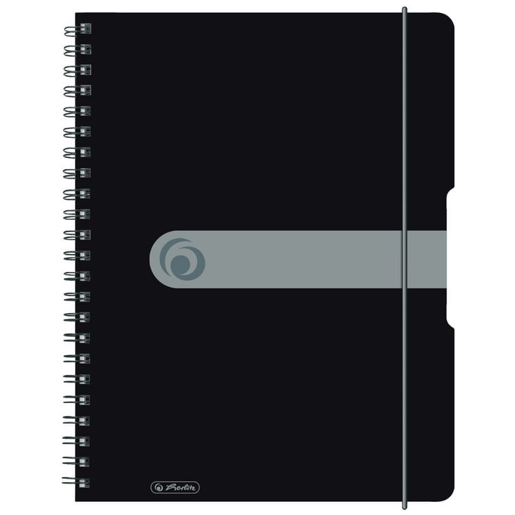 Produktbild: Herlitz Spiralblock A4 to go 80 Blatt kariert schwarz