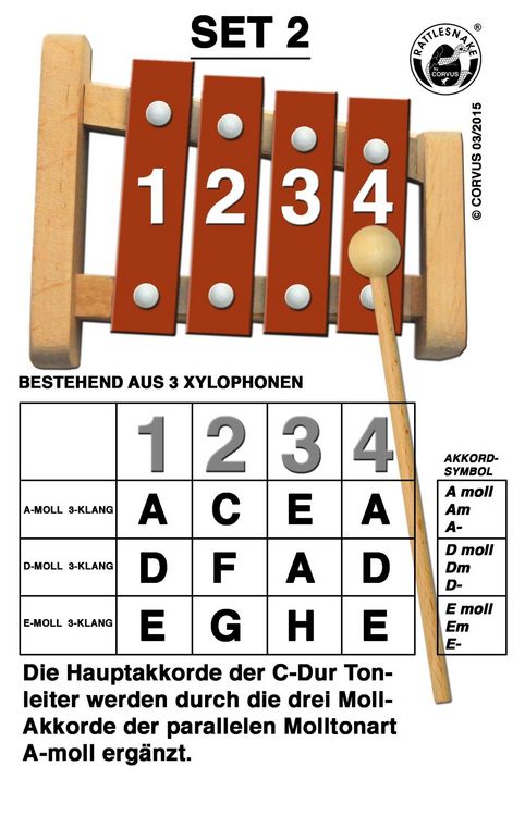 Produktbild: Corvus A600282 - Rattlesnake, Akkord-Glockenspiel Set 2, Xylophon