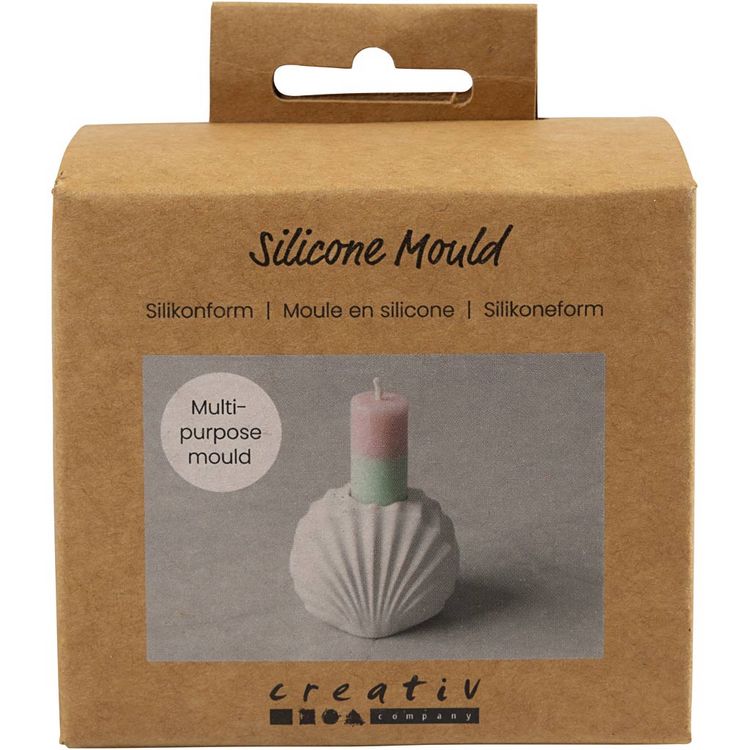 Produktbild: Creativ Company Silikonform, Kerzenhalter Muschel, H 5,5 cm, L 6,8 cm, B 5,5 cm, 1 Stk