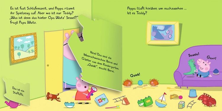 Produktbild: Peppa Pig: Wo ist Peppas Teddy? Mein Gutenacht-Klappenbuch