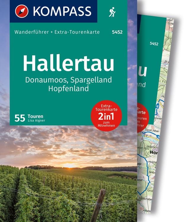Produktbild: KOMPASS Wanderführer Hallertau, Donaumoos, Spargelland, Hopfenland, 55 Touren mit Extra-Tourenkarte