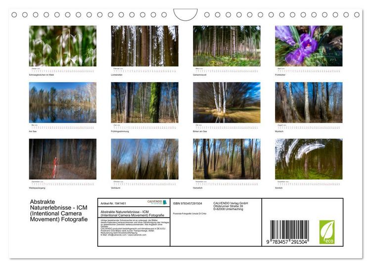 Produktbild: Abstrakte Naturerlebnisse - ICM (Intentional Camera Movement) Fotografie (Wandkalender 2026 DIN A4 quer), CALVENDO Monatskalender