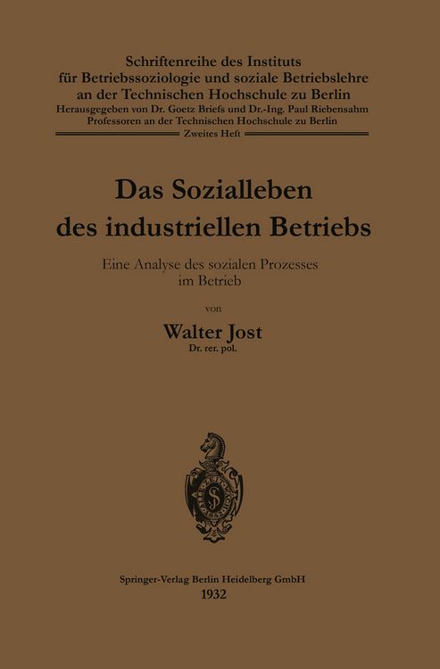 Produktbild: Das Sozialleben des industriellen Betriebs