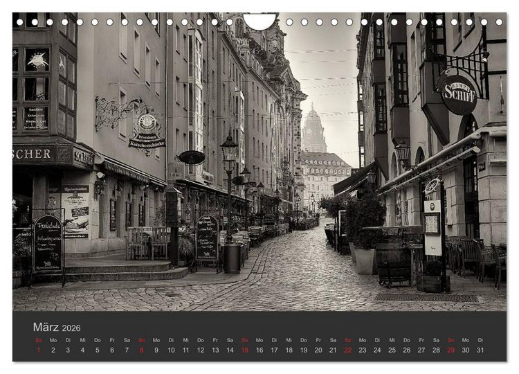 Produktbild: Dresden Schwarz Weiss 2026 (Wandkalender 2026 DIN A4 quer), CALVENDO Monatskalender