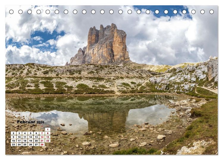 Produktbild: Berggipfel der Dolomiten (Tischkalender 2026 DIN A5 quer), CALVENDO Monatskalender
