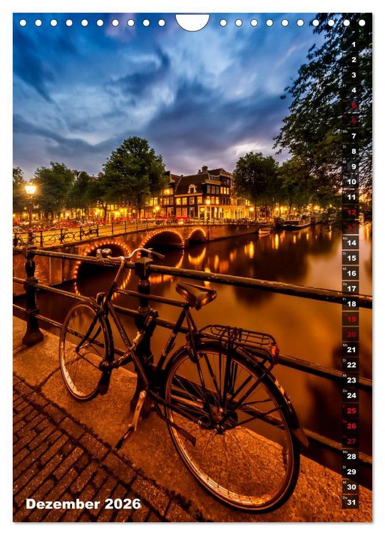 Produktbild: AMSTERDAM Charmantes Stadtherz (Wandkalender 2026 DIN A4 hoch), CALVENDO Monatskalender