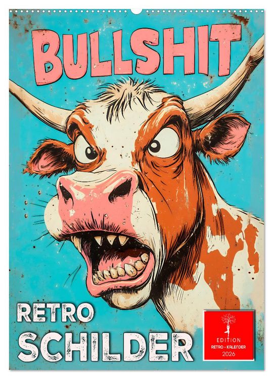 Produktbild: Retro Schilder (Wandkalender 2026 DIN A2 hoch), CALVENDO Monatskalender