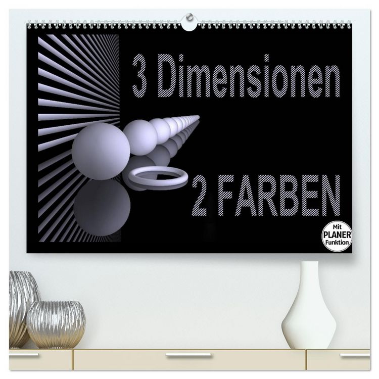 Produktbild: 3 Dimensionen - 2 Farben (hochwertiger Premium Wandkalender 2026 DIN A2 quer), Kunstdruck in Hochglanz