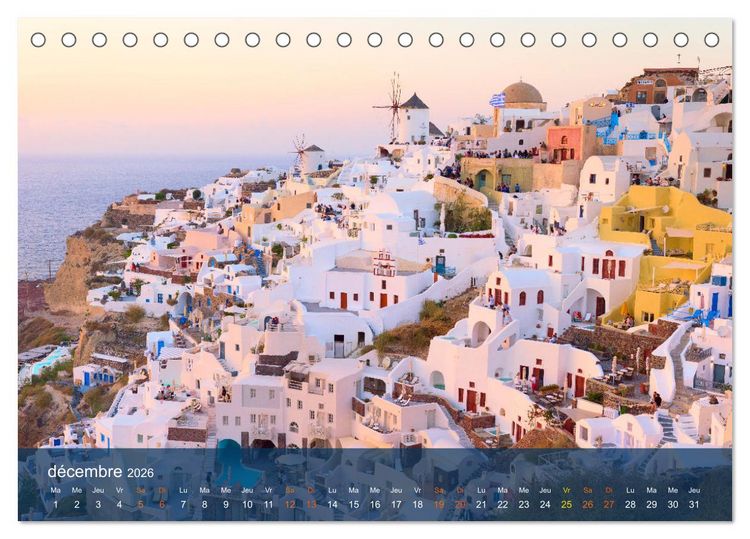 Produktbild: Santorin - La Magie des Cyclades (Calendrier de bureau 2026 DIN A5 vertical), CALVENDO calendrier mensuel