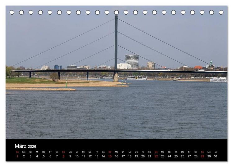 Produktbild: Von Ufer zu Ufer, Wege &uuml;ber den Rhein in D&uuml;sseldorf (Tischkalender 2026 DIN A5 quer), CALVENDO Monatskalender