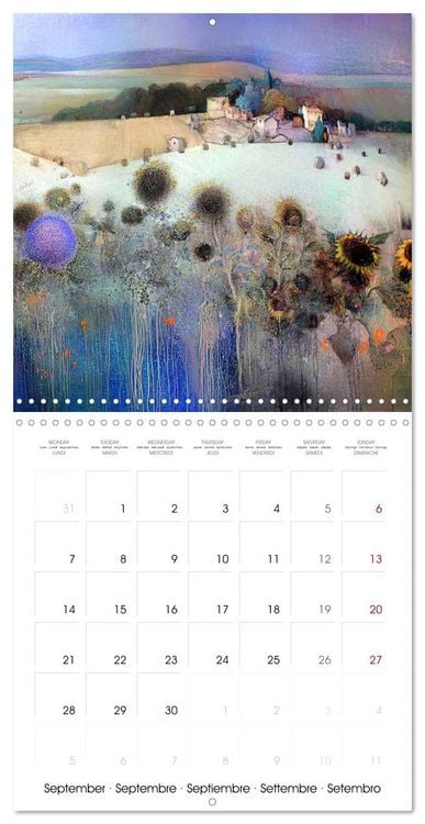 Produktbild: L'ann&eacute;e en bleu-violet (Calendrier mural carr&eacute; 2026 30x30 cm) Calendrier double avec une page pour vos prises de notes