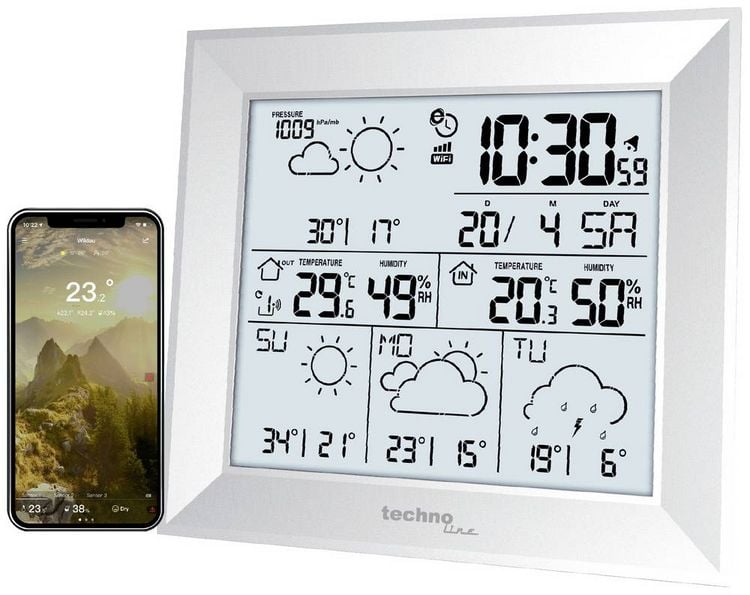 Produktbild: Techno Line WD2000 WLAN-Wetterstation Anzahl Sensoren max. 3
