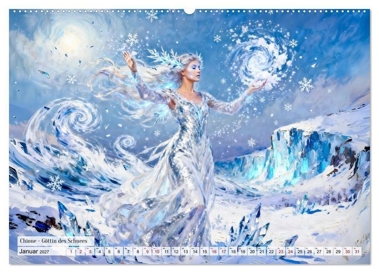 Produktbild: G&ouml;tter der Elemente - Griechische Mythologie Kunstkalender (hochwertiger Premium Wandkalender 2027 DIN A2 quer), Kunstdruck in Hochglanz