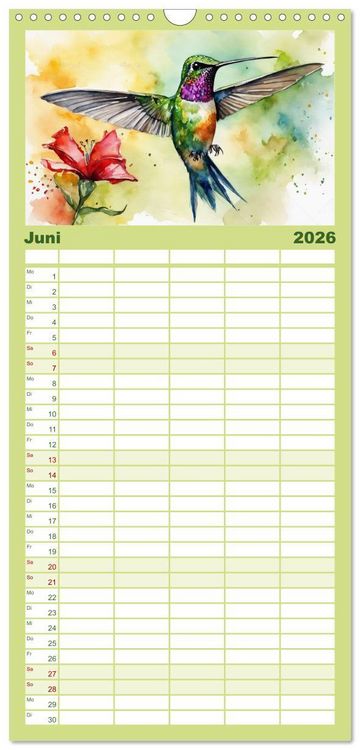 Produktbild: Familienplaner 2026 - Schillernde Edelsteine mit 5 Spalten (Wandkalender, 21 x 45 cm) CALVENDO