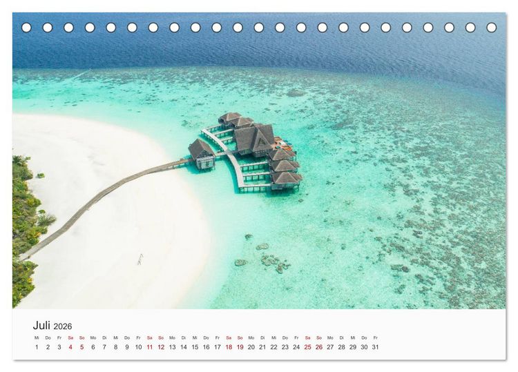 Produktbild: Malediven - Die sch&ouml;nsten Str&auml;nde der Welt. (Tischkalender 2026 DIN A5 quer), CALVENDO Monatskalender